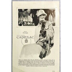 Cadillac "New 90 Degree -attracting thousands to Catillac" Vintage Print Ad 1926